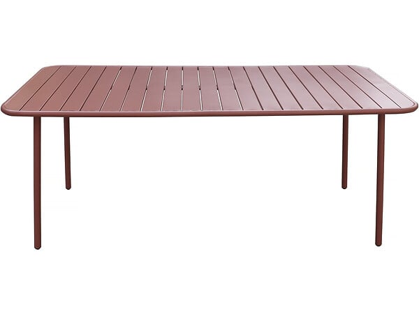 HABITAT ET JARDIN - Table jardin en métal "Bilbao" - 180 x 90 x 71 cm - Terracotta - large