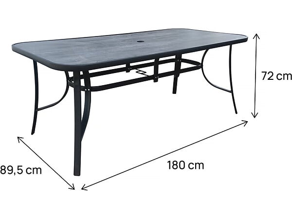 HABITAT ET JARDIN - Table de jardin "Cordoba" - Phoenix - 8 places - Gris effet marbre - large