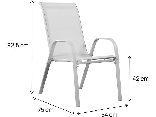 HABITAT ET JARDIN - Fauteuil jardin Textilène "Cordoba" - Phoenix - Gris clair - Lot de 2 - large