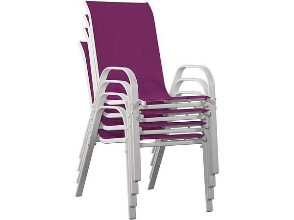 HABITAT ET JARDIN - Fauteuil jardin Textilène "Cordoba" - Phoenix - Rose - Lot de 4 - large