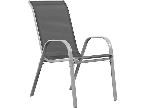HABITAT ET JARDIN - Fauteuil jardin Textilène "Cordoba" - Phoenix - Gris foncé/Argenté - Lot de 4 - large