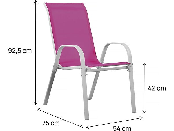 HABITAT ET JARDIN - Fauteuil jardin Textilène "Cordoba" - Phoenix - Rose - Lot de 2 - large