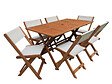 HABITAT ET JARDIN - Table et chaises de jardin en bois exotique  "Séoul" - 1 Table + 6 chaises - Maple - Beige - vignette