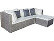 HABITAT ET JARDIN - Salon de jardin bas en résine tressée "Kuba" - 3 places - Gris - vignette