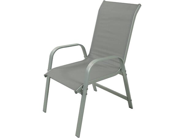 HABITAT ET JARDIN - Table et chaises de jardin en textilène "cordoba + Porto" 8 personnes gris clair - large