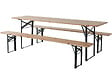 HABITAT ET JARDIN - Table de jardin brasserie pliante avec 2 bancs " Lisbonne " - 218 x 59,5 x 75 cm -  Marron - vignette