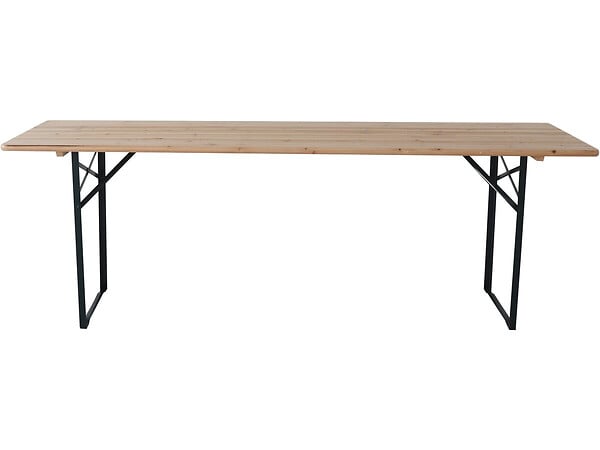 HABITAT ET JARDIN - Table de jardin brasserie pliante avec 2 bancs " Lisbonne " - 218 x 59,5 x 75 cm -  Marron - large