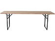 HABITAT ET JARDIN - Table de jardin brasserie pliante avec 2 bancs " Lisbonne " - 218 x 59,5 x 75 cm -  Marron - vignette