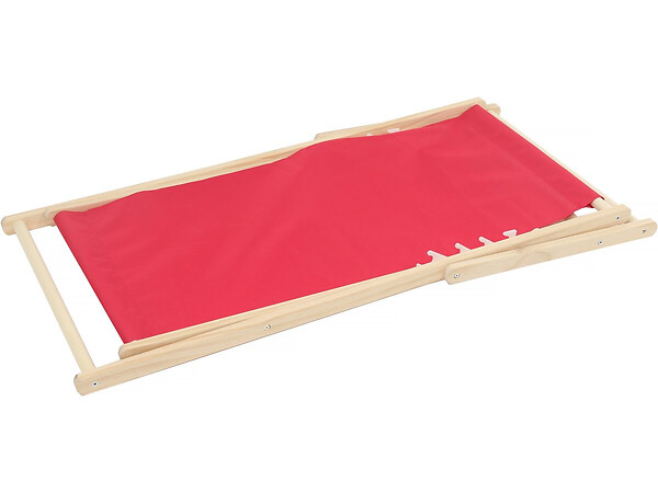 HABITAT ET JARDIN - Lot de 2 transat en bois "Chilienne" - 107 x 56.5 x 81 cm - Rouge - large