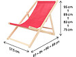 HABITAT ET JARDIN - Lot de 2 transat en bois "Chilienne" - 107 x 56.5 x 81 cm - Rouge - vignette