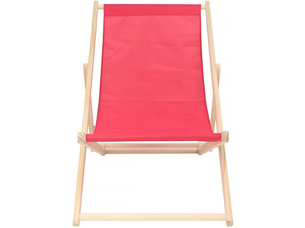 HABITAT ET JARDIN - Lot de 2 transat en bois "Chilienne" - 107 x 56.5 x 81 cm - Rouge - large