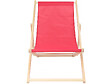 HABITAT ET JARDIN - Lot de 2 transat en bois "Chilienne" - 107 x 56.5 x 81 cm - Rouge - vignette