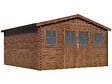 HABITAT ET JARDIN - Abri de jardin bois traité autoclave marron "Lormont" - 21,2 m² - 28 mm - vignette