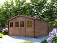 HABITAT ET JARDIN - Abri de jardin bois traité autoclave marron "Lormont" - 21,2 m² - 28 mm - vignette