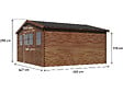 HABITAT ET JARDIN - Abri de jardin bois traité autoclave marron "Lormont" - 21,2 m² - 28 mm - vignette