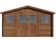 HABITAT ET JARDIN - Abri de jardin bois traité autoclave marron "Lormont" - 21,2 m² - 28 mm - vignette