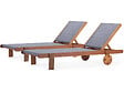 HABITAT ET JARDIN - Lot de 2 bains de soleil en bois exotique "Saïgon" - Maple - Gris - vignette