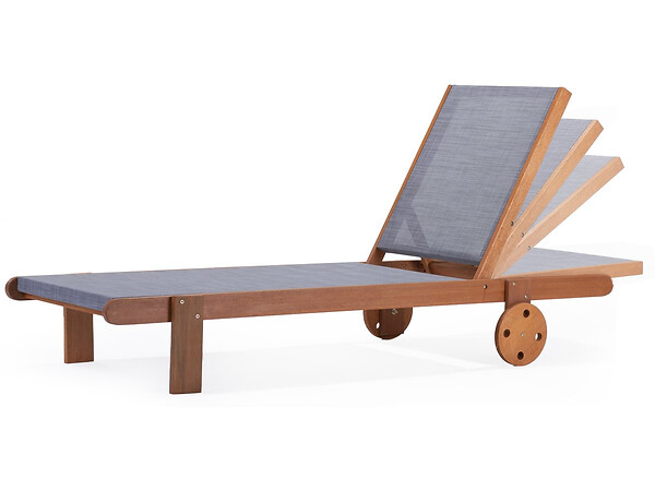 HABITAT ET JARDIN - Lot de 2 bains de soleil en bois exotique "Saïgon" - Maple - Gris - large
