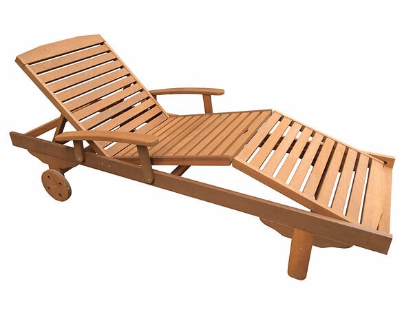 HABITAT ET JARDIN - Bain de soleil pliant en bois exotique "Singapour" - Maple - Marron clair - Lot de 4 - large
