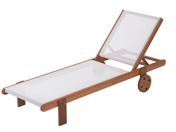 HABITAT ET JARDIN - Lot de 2 bains de soleil en bois exotique "Saïgon" - Maple - Ecru - large