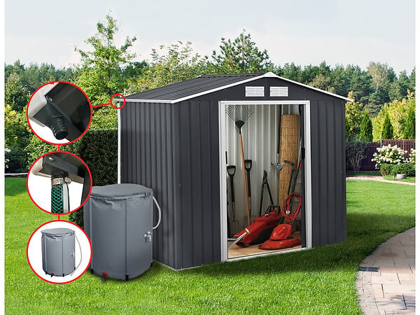HABITAT ET JARDIN - Gouttière pour abri de jardin en métal de 2 à 6m2 - large