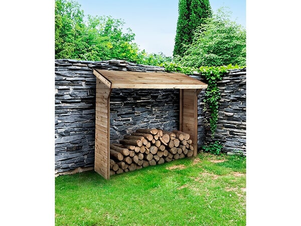 HABITAT ET JARDIN - Abri bûches - 1.05 m² - 2.10 x 0.50 x 1.8 m- 2 Stères - large