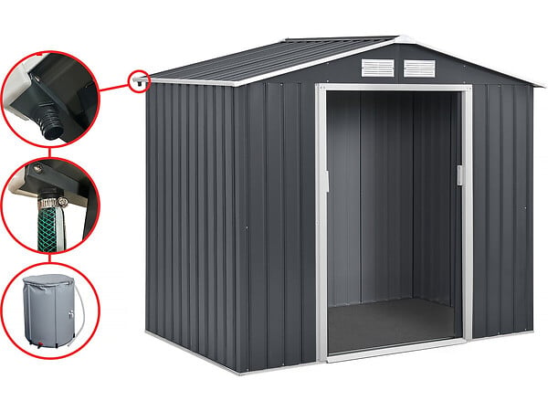 HABITAT ET JARDIN - Gouttière pour abri de jardin en métal de 6 à 13 m2 - large
