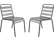 HABITAT ET JARDIN - Lot de 2 chaises de jardin en métal empilables "Bilbao" - Taupe - vignette