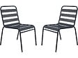 HABITAT ET JARDIN - Lot de 2 chaises de jardin en métal empilables "Bilbao" - Gris - vignette
