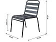 HABITAT ET JARDIN - Lot de 2 chaises de jardin en métal empilables "Bilbao" - Gris - vignette