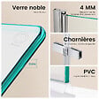 EMKE - Pare-Baignoire EMKE en Verre Sécurit 6 mm - Paroi de Douche Nano Anti-Tache 90 x 140 cm, Installation Facile - vignette