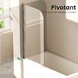 EMKE - Pare-Baignoire EMKE en Verre Sécurit 6 mm - Paroi de Douche Nano Anti-Tache 70 x 140 cm, Installation Facile - vignette