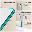 EMKE - Pare-Baignoire EMKE en Verre Sécurit 6 mm - Paroi de Douche Nano Anti-Tache 70 x 140 cm, Installation Facile - vignette