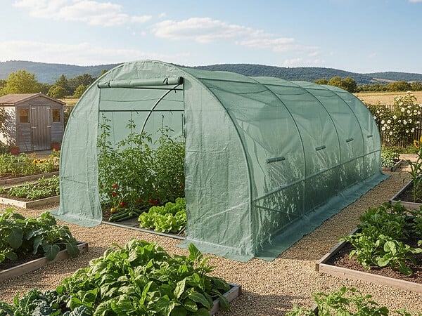 HABITAT ET JARDIN - Bâche pour serre tunnel de jardin "Lys" - 18 m² - 130g - Vert - large