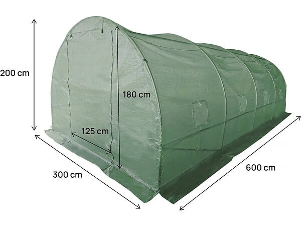 HABITAT ET JARDIN - Bâche pour serre tunnel de jardin "Lys" - 18 m² - 130g - Vert - large