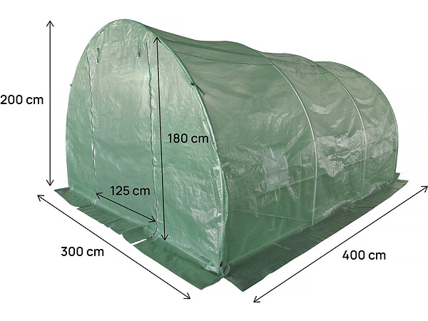 HABITAT ET JARDIN - Bâche pour serre tunnel de jardin "Lys" - 12 m² - 130g - Vert - large