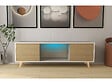 HABITAT ET JARDIN - Meuble TV LED "Inna" - 140 x 42 x 45 cm - Blanc/Chêne - vignette