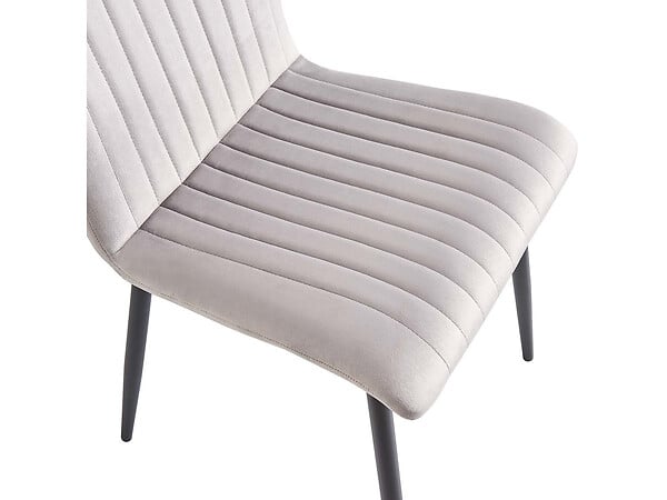 HABITAT ET JARDIN - Lot de 2 chaises en velours "Henley" - Gris clair - large