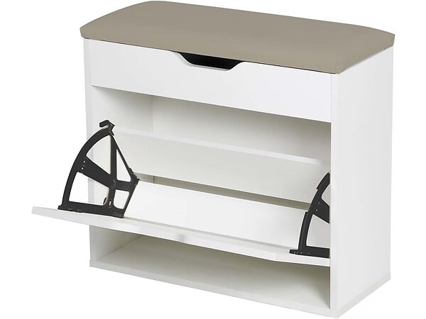 HABITAT ET JARDIN - Meuble à chaussures "Wade" - 60 x 23.8 x 68 cm - Blanc - large