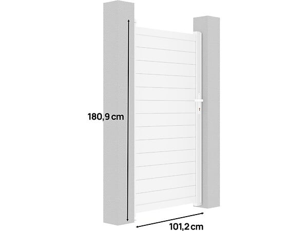 HABITAT ET JARDIN - Portillon aluminium "Eric" - 101.2 x 180.9 cm - Blanc - large