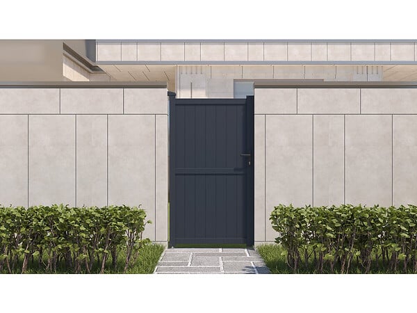 HABITAT ET JARDIN - Portillon aluminium "Maurice" - 101.2 x 180.9 cm - Gris - large