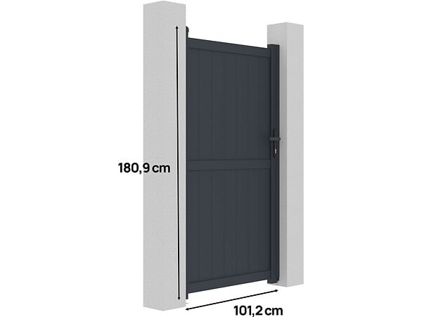 HABITAT ET JARDIN - Portillon aluminium "Maurice" - 101.2 x 180.9 cm - Gris - large
