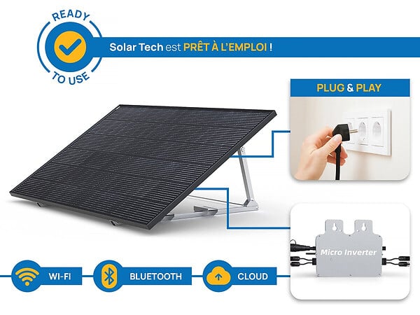HABITAT ET JARDIN - Panneau solaire 400w "Solar Tech"  plug and play - Kit de démarrage - large