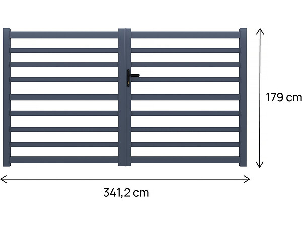 HABITAT ET JARDIN - Portail aluminium ajouré "Martin" - 340 x 180 cm - Gris - large