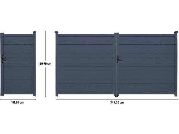 HABITAT ET JARDIN - Pack portail + portillon "Marc" - Gris - large