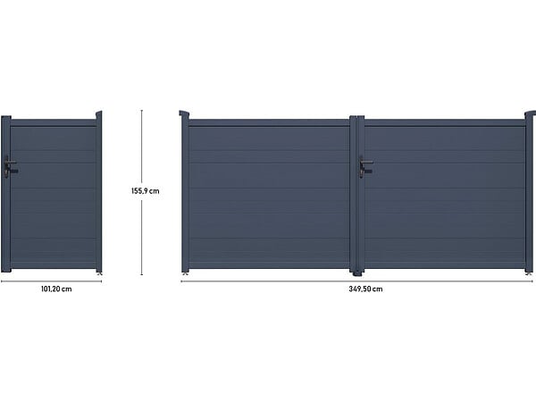 HABITAT ET JARDIN - Pack portail + portillon "Marc" - Gris - large