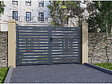 HABITAT ET JARDIN - Portail aluminium semi ajouré "Julien" - 300 x 140 cm - Gris - vignette