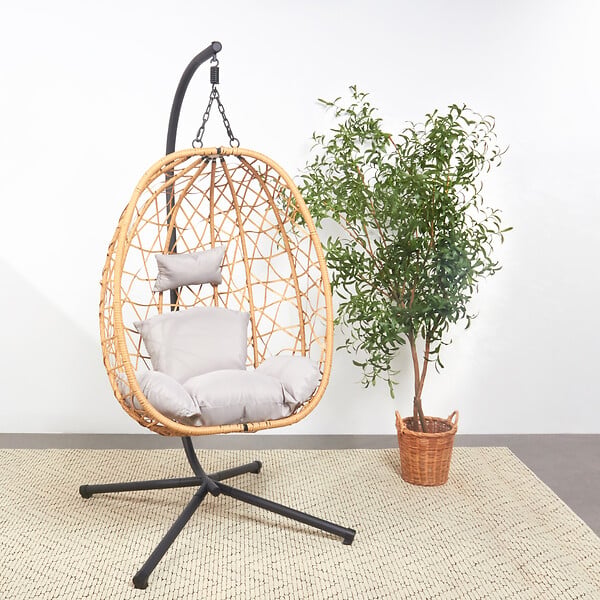 CONCEPT USINE - Fauteuil suspendu effet rotin CUZCO - large