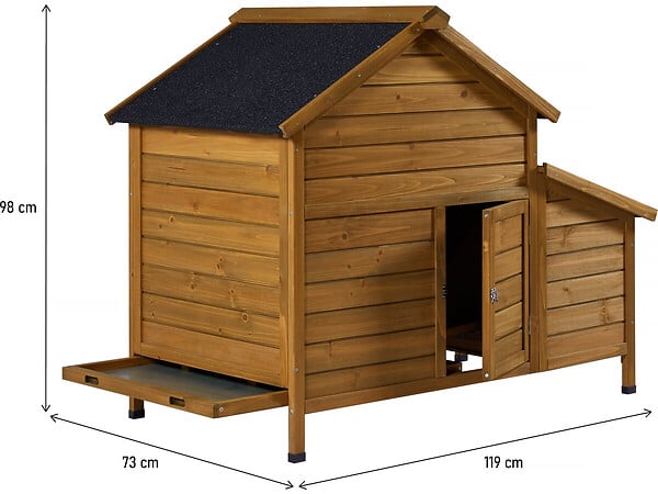 HABITAT ET JARDIN - Poulailler avec pondoir en bois "Cocotte" - Marron - large