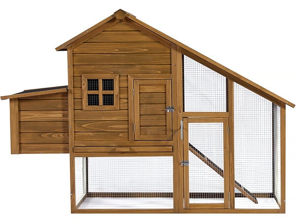 HABITAT ET JARDIN - Poulailler "Princesse" avec pondoir en bois - 4 poules - Marron - large